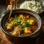 Gordon Ramsay style slow cooker chicken curry with tender pieces and rich golden sauce