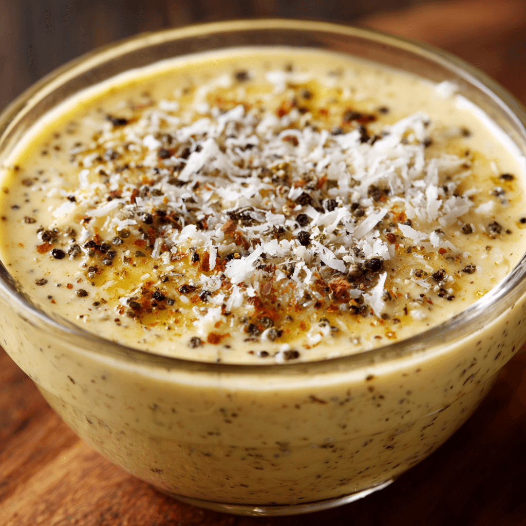Close-up of finished Gordon Ramsay Caesar Dressing in bowl ready to serve
