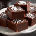Close-up of finished Gordon Ramsay Fudge cut into squares and ready to serve