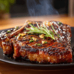 Close-up of finished Gordon Ramsay T-Bone Steak Marinade plated and ready to serve