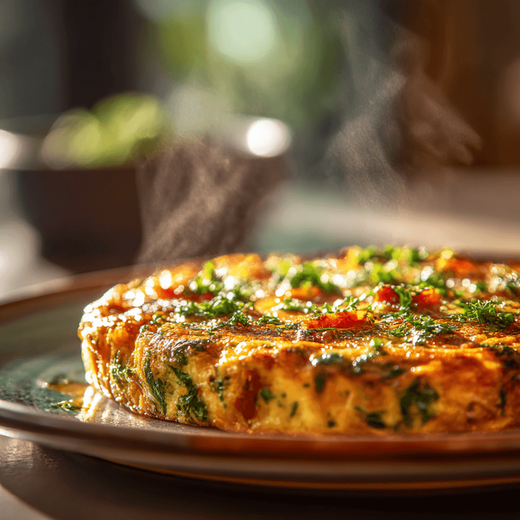 Close-up of finished Gordon Ramsay Frittata plated and ready to serve