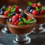 Close-up of finished Gordon Ramsay Chocolate Mousse plated and ready to serve