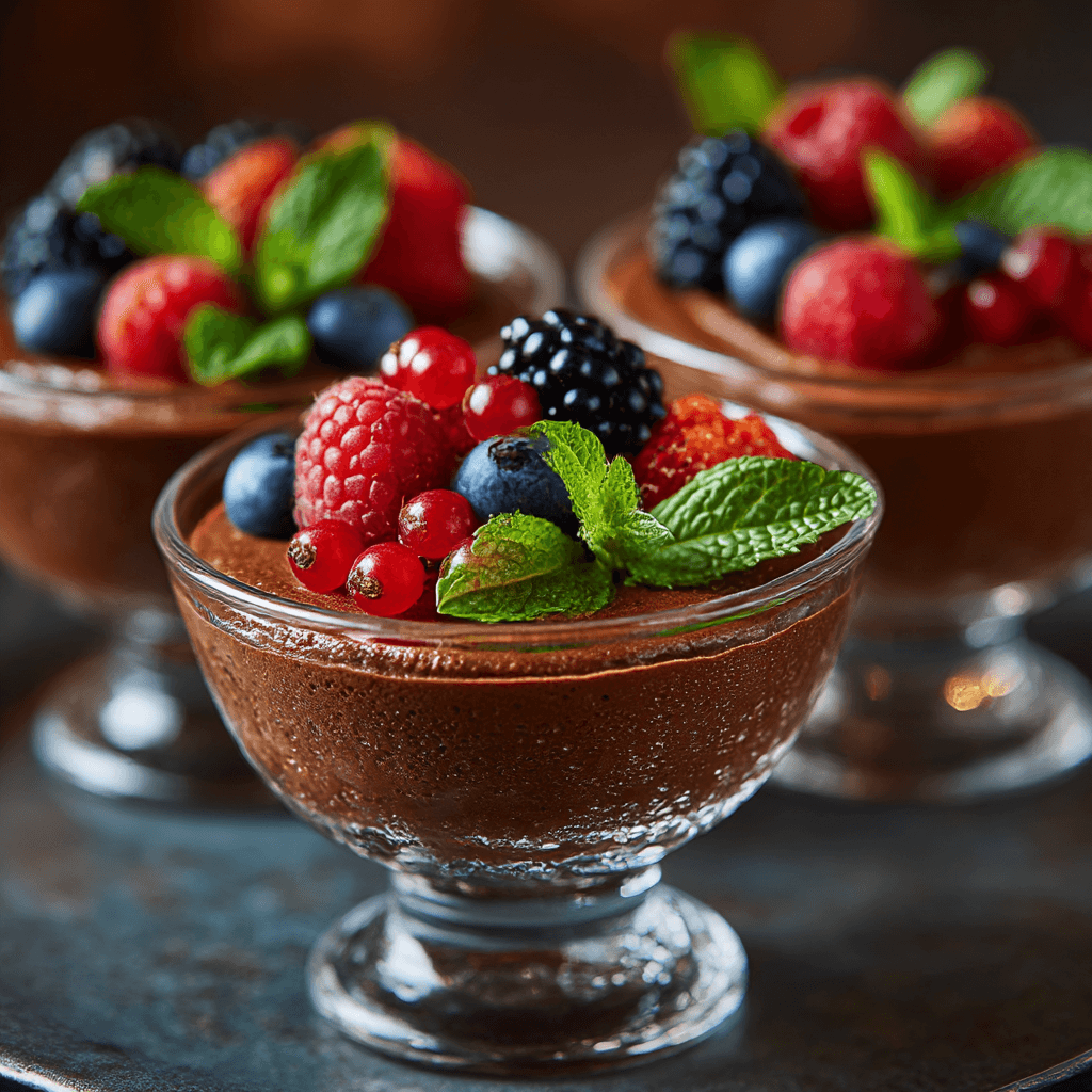 Close-up of finished Gordon Ramsay Chocolate Mousse plated and ready to serve