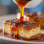 Close-up of finished Gordon Ramsay caramel sauce plated and ready to serve