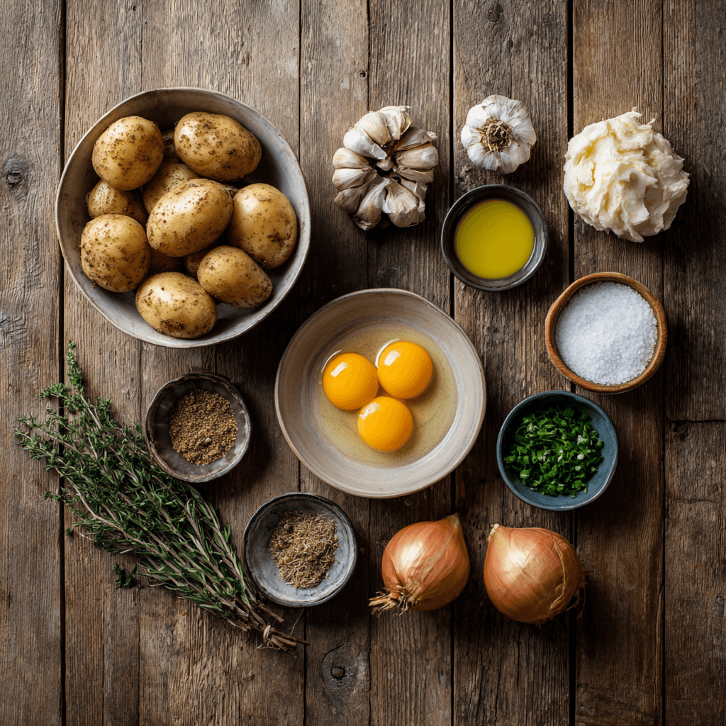 Fresh ingredients for making Gordon Ramsay Best Roast Potatoes