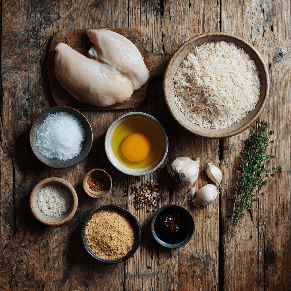 Fresh ingredients for making Gordon Ramsay Chicken And Rice