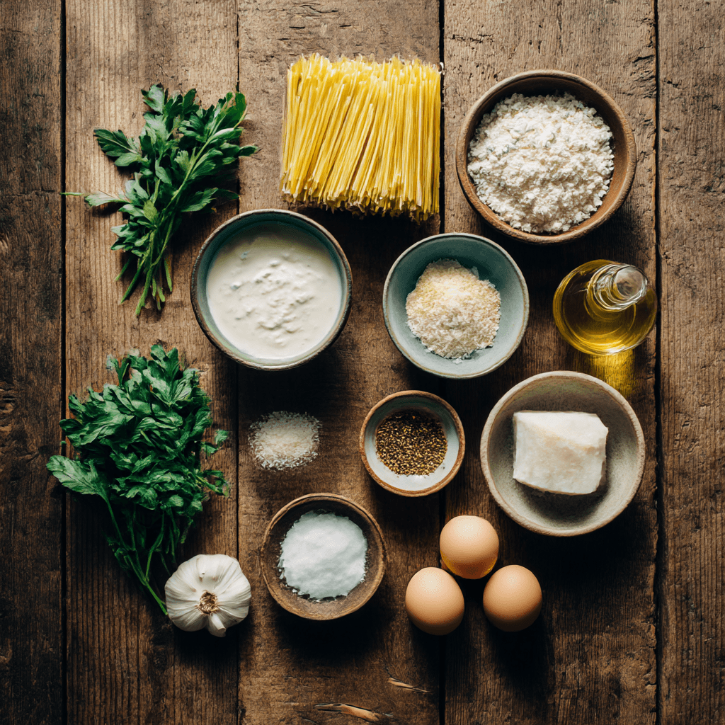 Fresh ingredients for making Gordon Ramsay Lasagna White Sauce