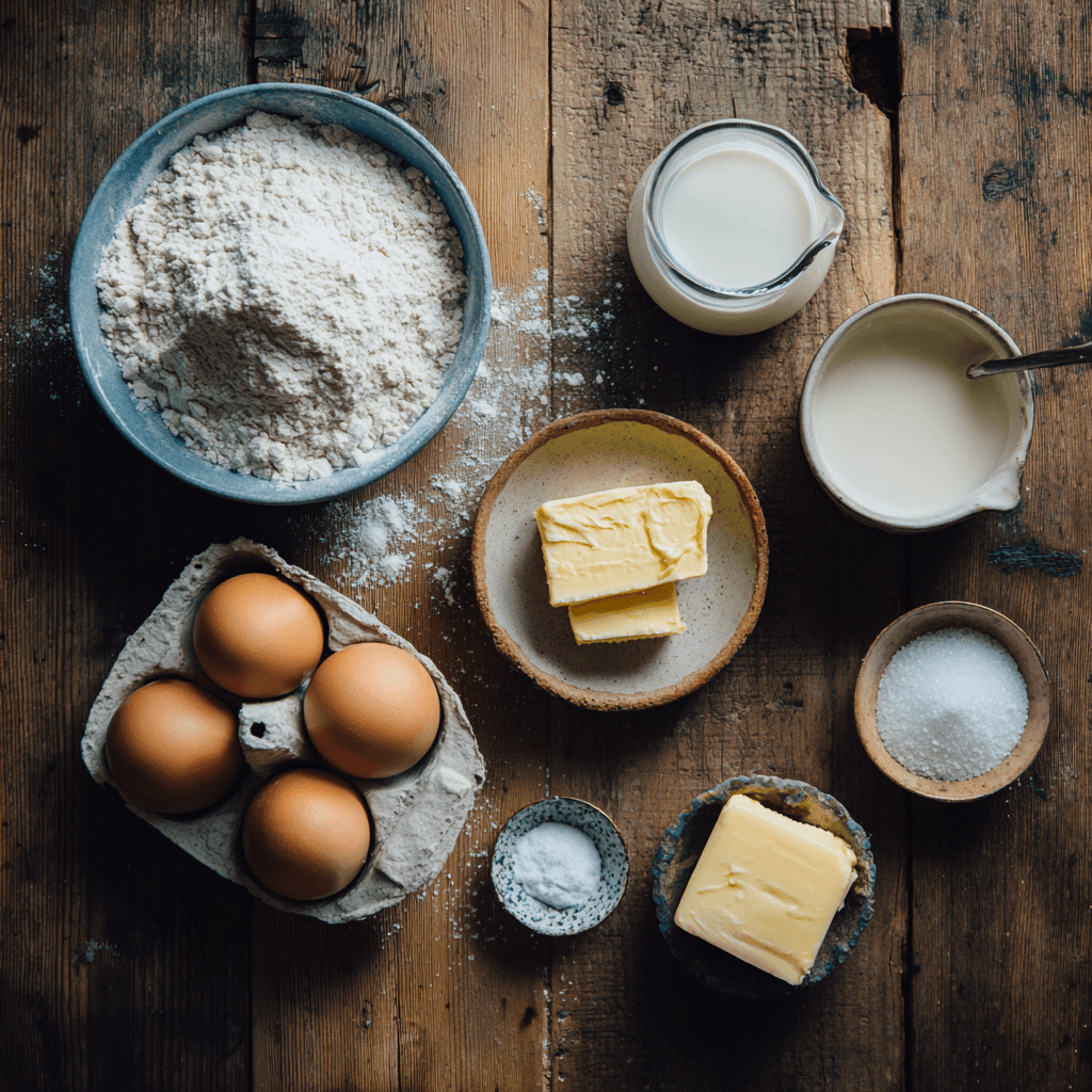 Fresh ingredients for making Gordon Ramsay Crepes