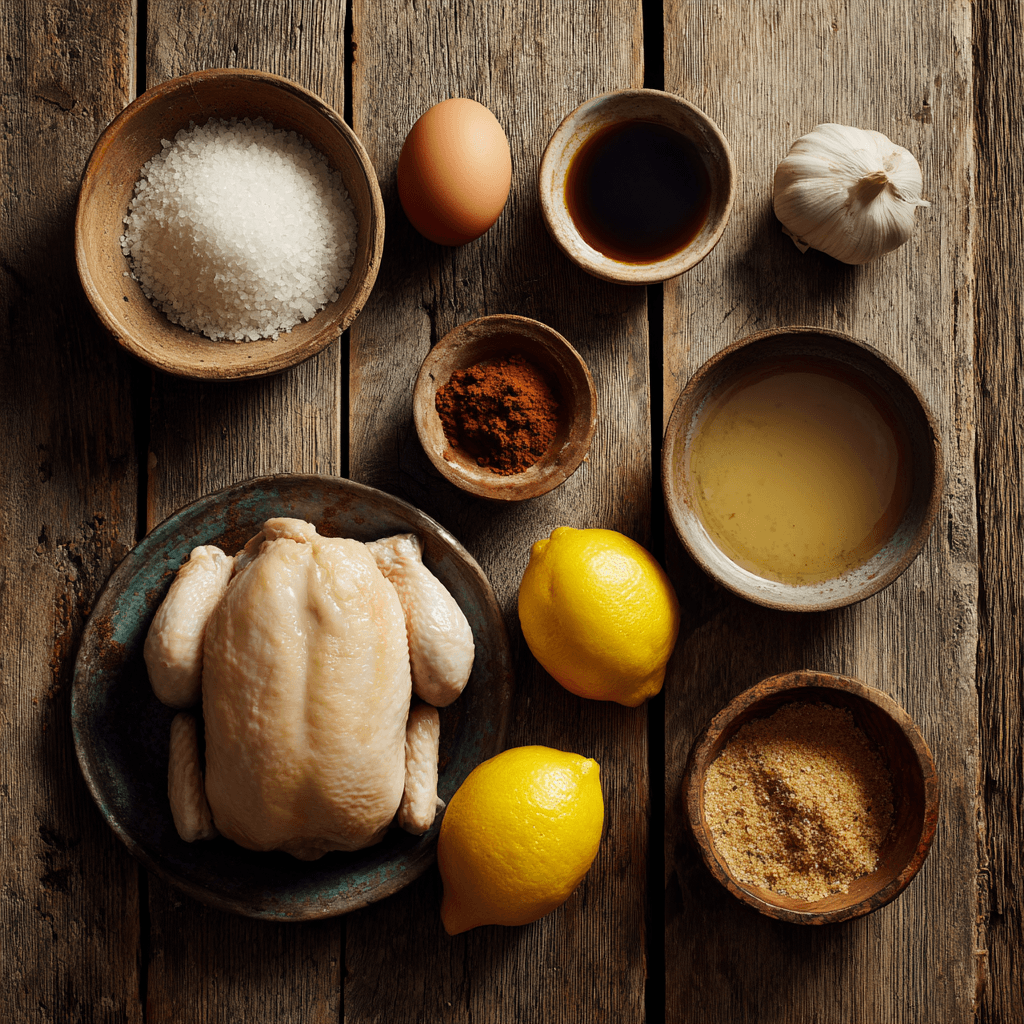Fresh ingredients for making Gordon Ramsay Sticky Lemon Chicken