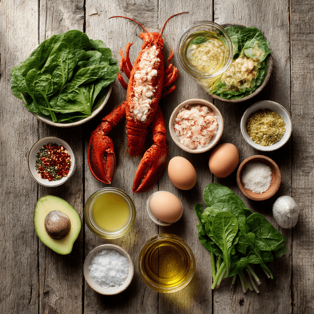 Fresh ingredients for making Gordon Ramsay Lobster Salad
