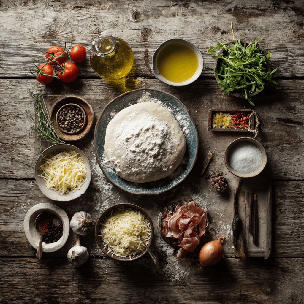 Fresh ingredients for making Gordon Ramsay Deep Fried Pizza