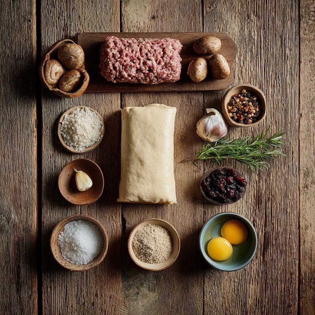 Fresh ingredients for making Gordon Ramsay Sausage Roll