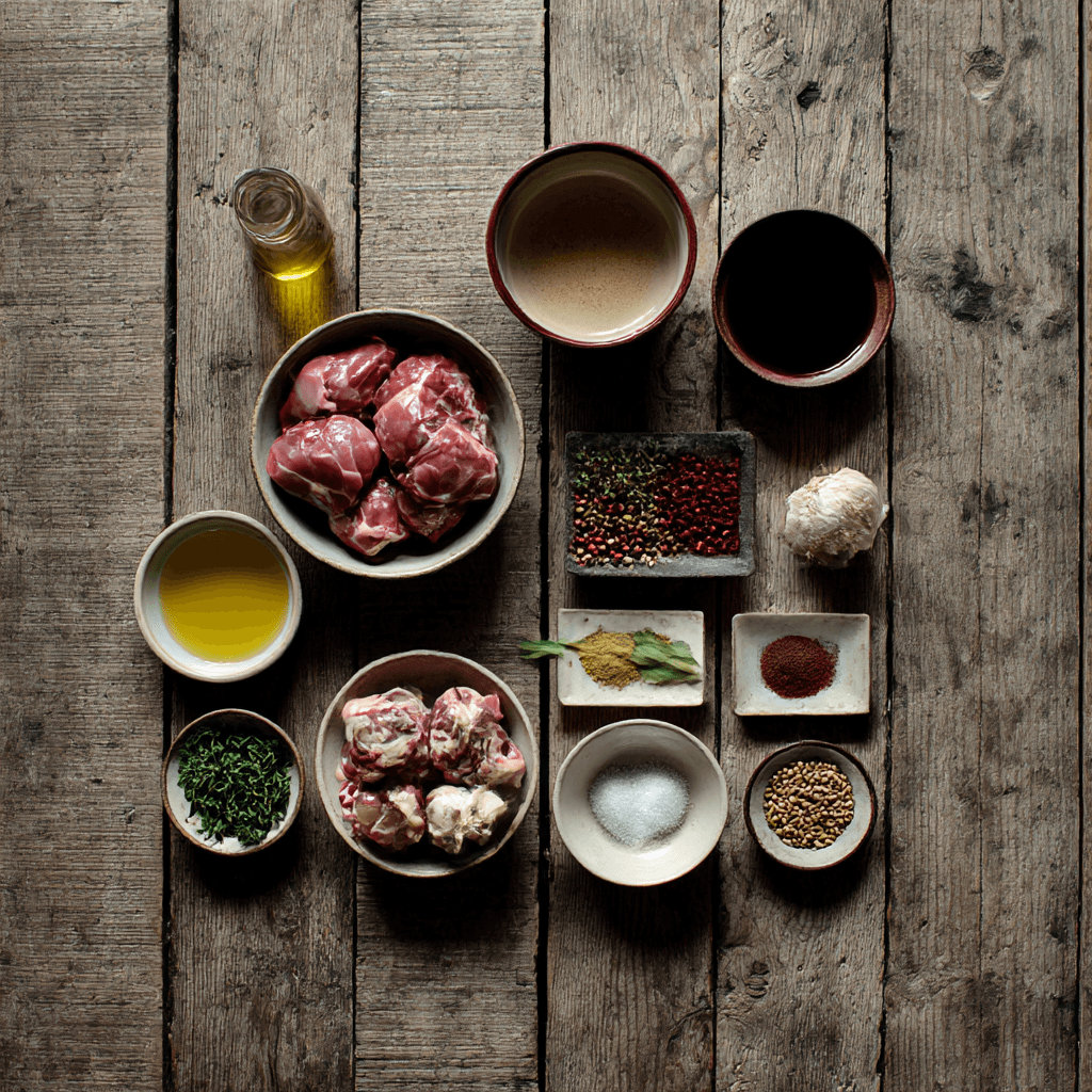 Fresh ingredients for making Gordon Ramsay Lamb Kidney