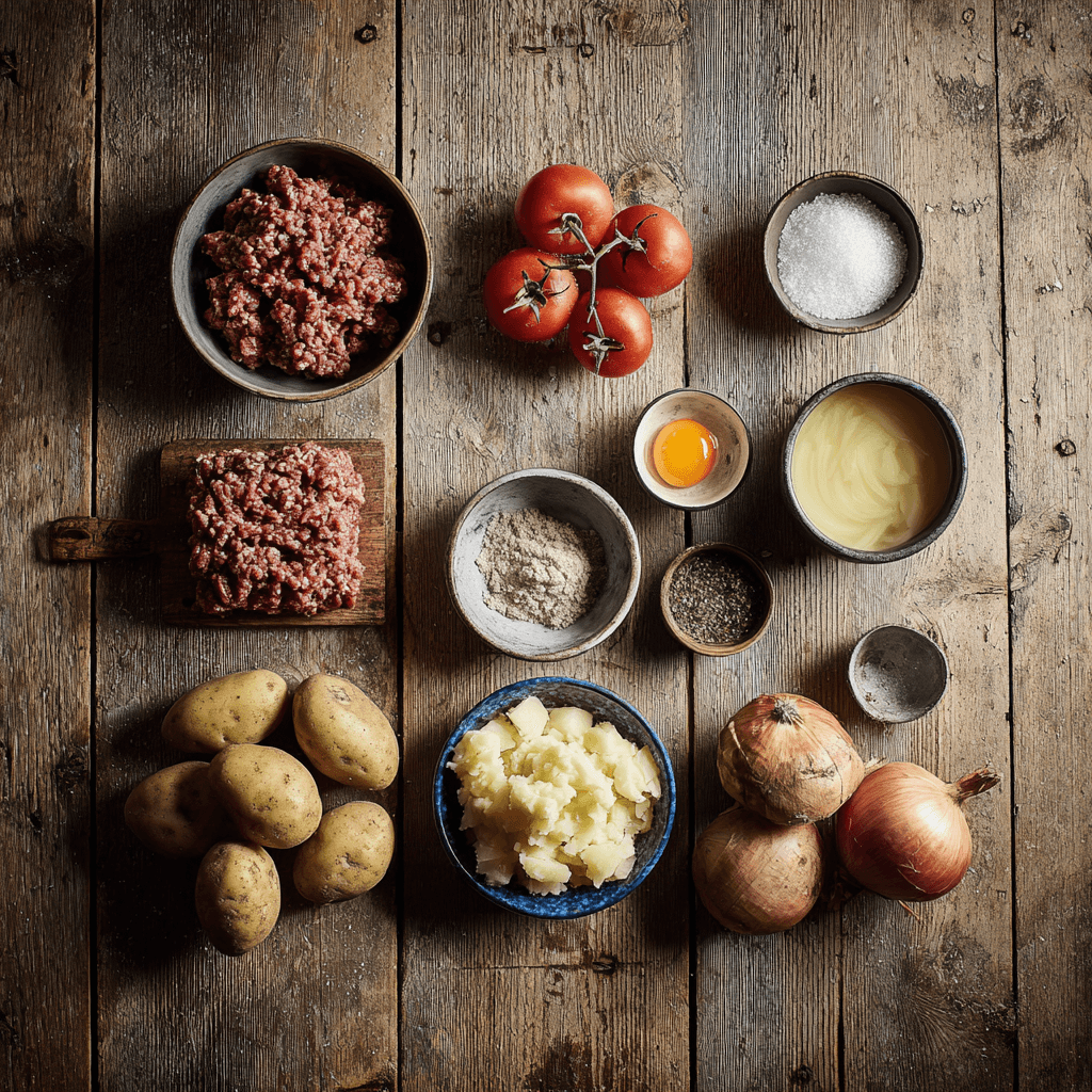 Fresh ingredients for making Gordon Ramsay Mince And Tatties