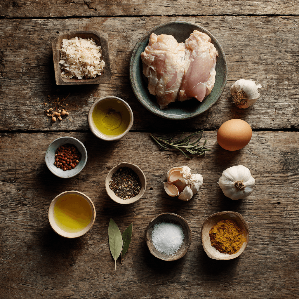 Fresh ingredients for making Gordon Ramsay Grilled Chicken