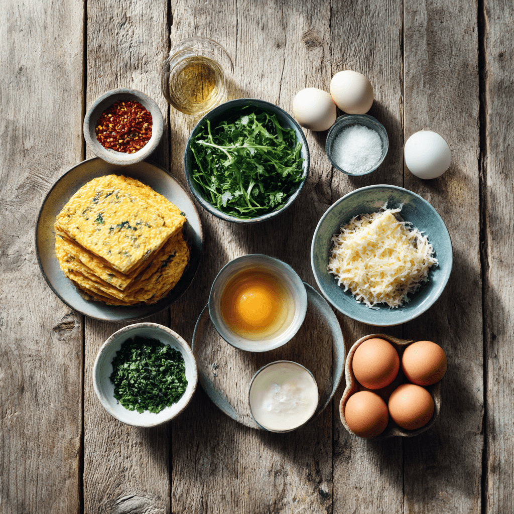 Fresh ingredients for making Gordon Ramsay Frittata